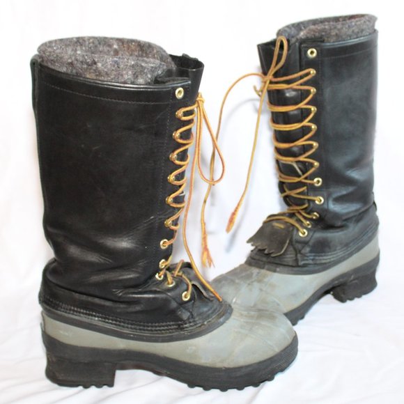White's 14" Gray Black Elk Guide Pac Boots Leather Insulated Men's 6 Women's 8 - Picture 5 of 14